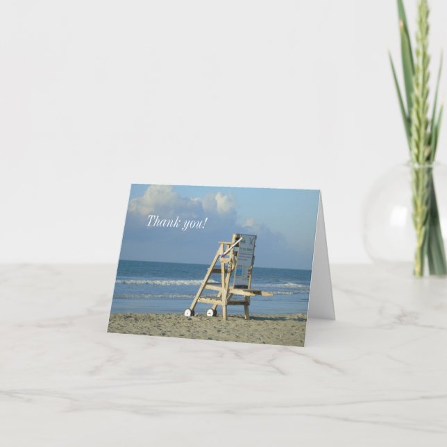Lifeguard Chair At Folly Thank You Card (Front)