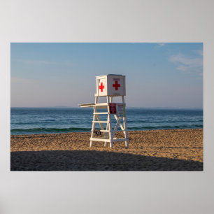Lifeguard chair on the beach poster