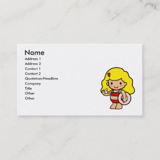 Lifeguard girl business card