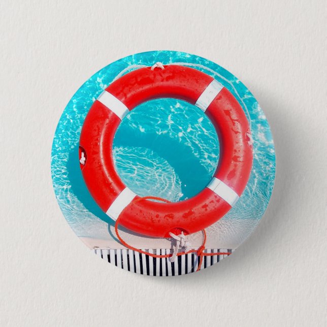 Lifeguard Lifesaver 6 Cm Round Badge (Front)
