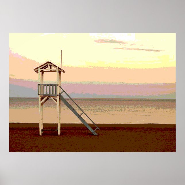 Lifeguard on Beach Poster (Front)