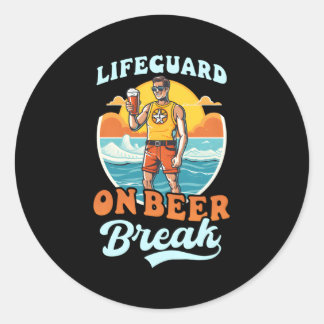 Lifeguard On Beer Break Lifeguard Classic Round Sticker