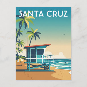 Lifeguard shack in Santa Cruz California Travel Postcard