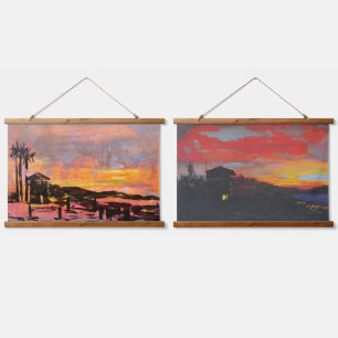 Lifeguard tower at doho"doheny st beach, hanging tapestry