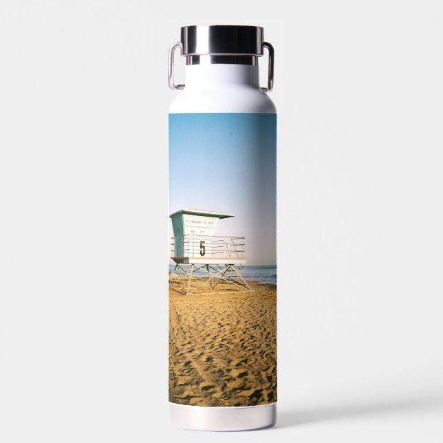 Lifeguard Tower at Santa Cruz Beach Water Bottle (Front)