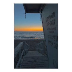 Lifeguard Tower at Sunset - Venice Beach, CA Photo Print