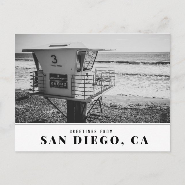 Lifeguard Tower at Torrey Pines Beach San Diego Postcard (Front)