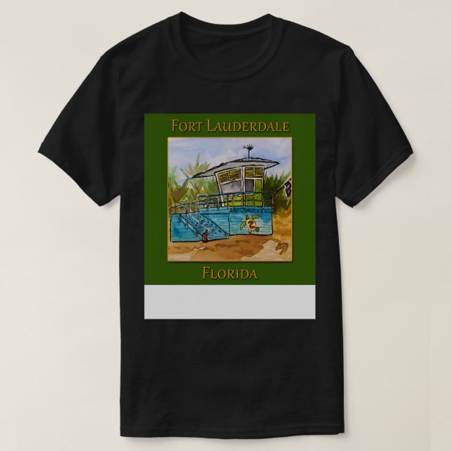 Lifeguard tower in Fort Lauderdale Florida TShirt  (Design Front)