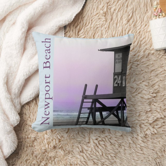 Lifeguard Tower Newport Beach Cushion (Blanket)