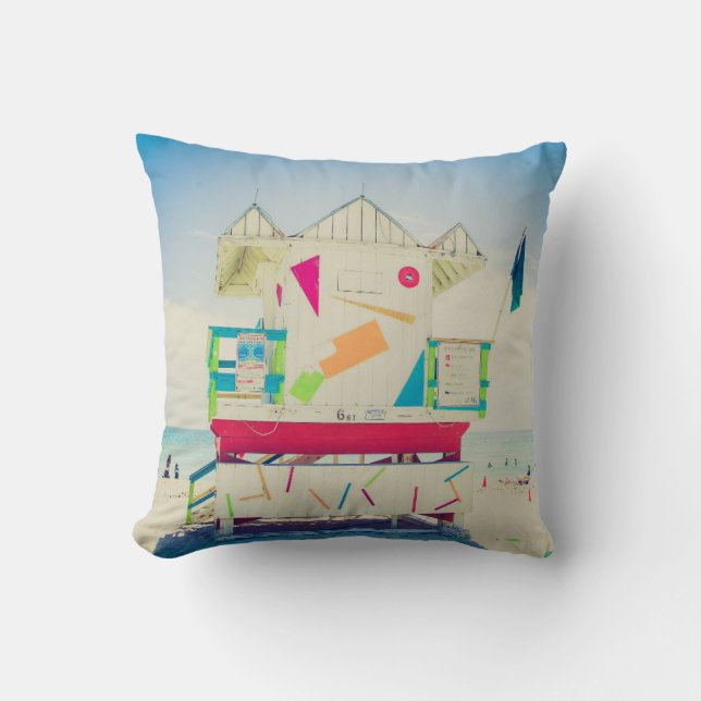 Lifeguard Tower | South Beach, Miami Cushion (Front)