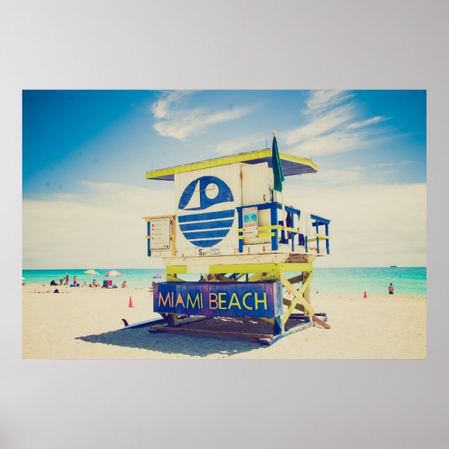 Lifeguard Tower | South Beach, Miami, Fl Poster (Front)