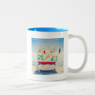 Lifeguard Tower South Beach, Miami Two-Tone Coffee Mug