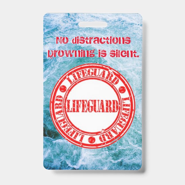 Lifeguard/Water Watcher Badge ID Badge (Front)