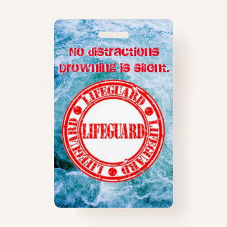 Lifeguard/Water Watcher Badge ID Badge