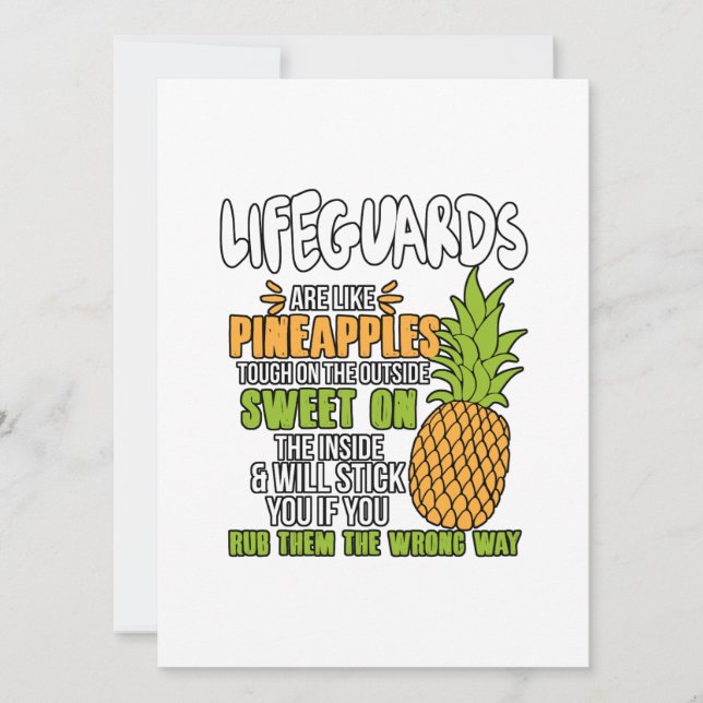 Lifeguards Are Like Pineapples. Holiday Card (Front)