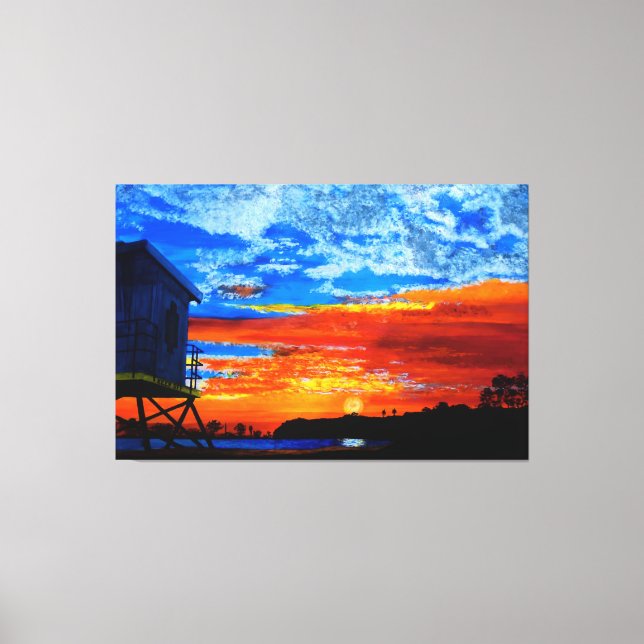 Lifeguards sunset canvas print (Front)