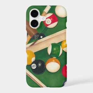Lifelike Billiards Table with Balls and Chalk