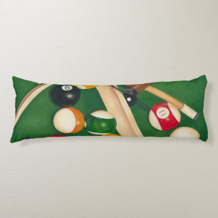 Lifelike Billiards Table with Balls and Chalk Body Cushion