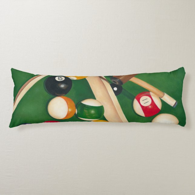 Lifelike Billiards Table with Balls and Chalk Body Cushion (Front)
