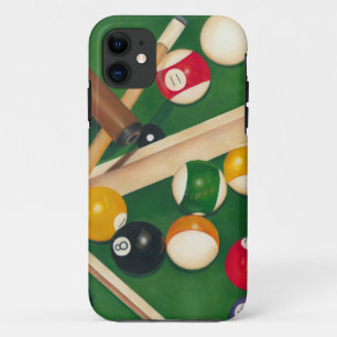 Lifelike Billiards Table with Balls and Chalk iPhone 11 Case