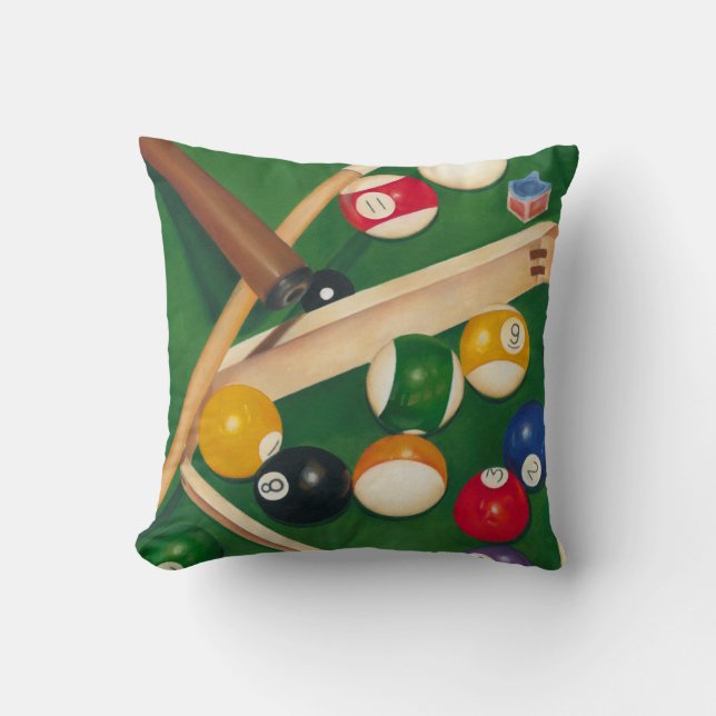 Lifelike Billiards Table with Balls and Chalk Cushion (Front)