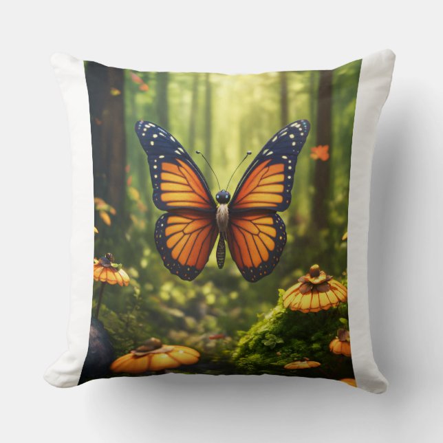Lifelike Butterfly Illustration  Pillows  (Front)