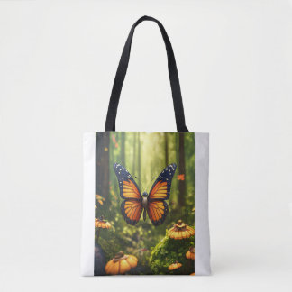 Lifelike Butterfly Illustration Sholder Tote Bags