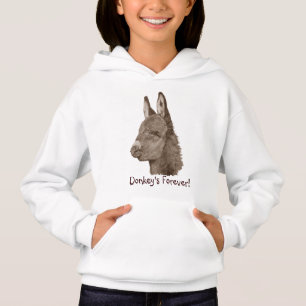 lifelike drawing art with cute donkey slogan