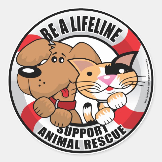 Lifeline : Support Amimal Rescue Classic Round Sticker (Front)
