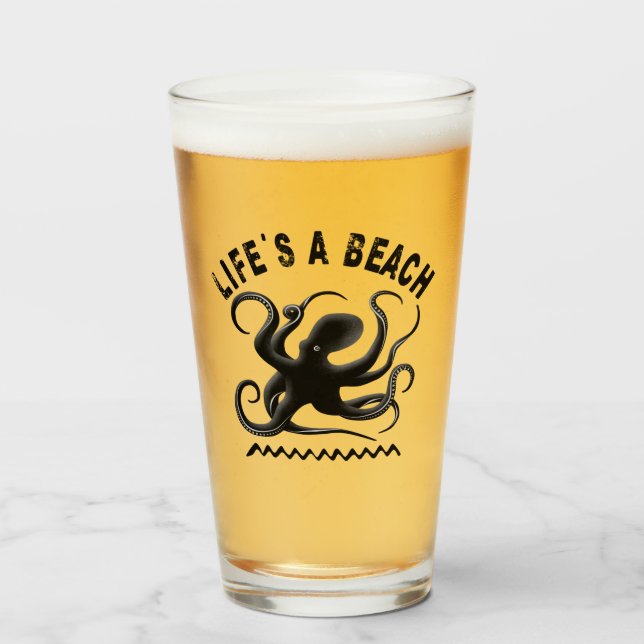 Life's a Beach - Funny Summer Quote Design Glass (Front Filled)
