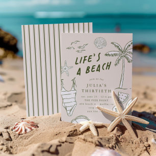 Life's a Beach Girls 30th Summer Birthday Invitation