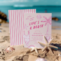 Life's a Beach Girls Pink 30th Summer Birthday