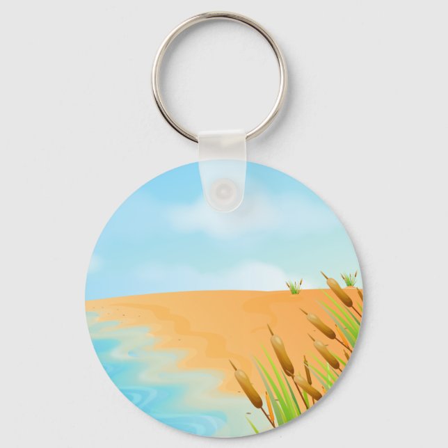 Lifes a Beach Key Ring (Front)