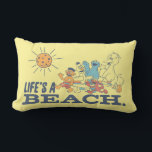 Life's A Beach Lumbar Cushion<br><div class="desc">This cute design features Ernie,  Bert,  Cookie Monster,  Elmo and Bird Bird on their way to the beach and the waves.  © 2021 Sesame Workshop. www.sesamestreet.org</div>