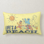 Life's A Beach Lumbar Cushion<br><div class="desc">This cute design features Ernie,  Bert,  Cookie Monster,  Elmo and Bird Bird on their way to the beach and the waves.  © 2021 Sesame Workshop. www.sesamestreet.org</div>