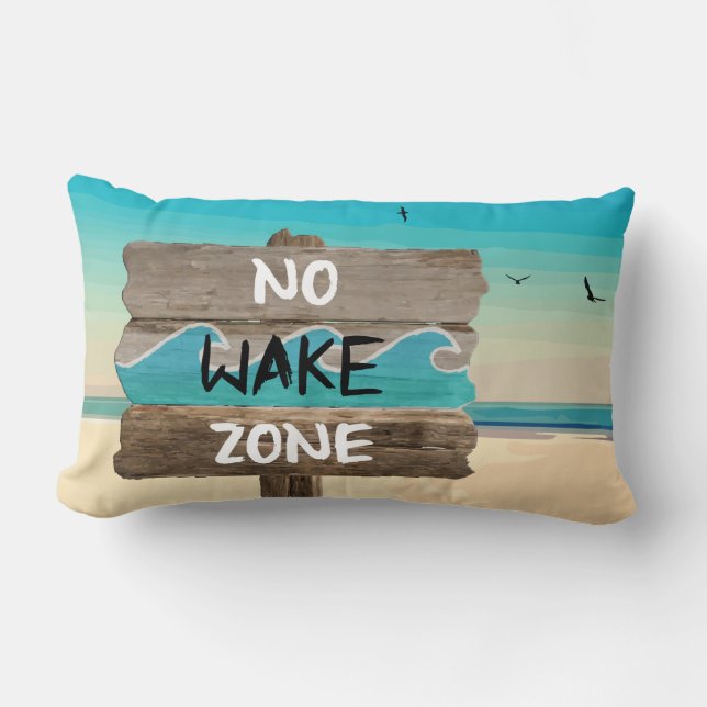 LIFE'S A BEACH: NO WAKE ZONE LUMBAR CUSHION (Front)