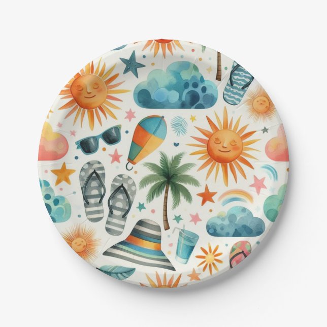 Life's a Beach Paper Plate (Front)