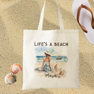 Life's a Beach Personalised Beach Tote Bag