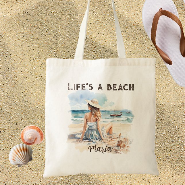 Life's a Beach Personalised Beach Tote Bag (Creator Uploaded)