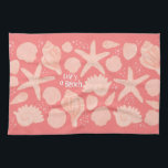 Life's A Beach Pink Seashells on Pink Tea Towel<br><div class="desc">Decorate your kitchen with this seashells dish towel. Makes a great housewarming or wedding gift! 
You can customise it and add text too.
Check my shop for lots more colours and patterns!</div>