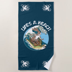 Life's a Beach - Rabbit and Turtle Surfing Towel