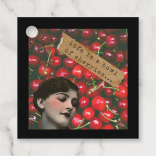 Life's A Bowl of Cherries Altered Art Favour Tags
