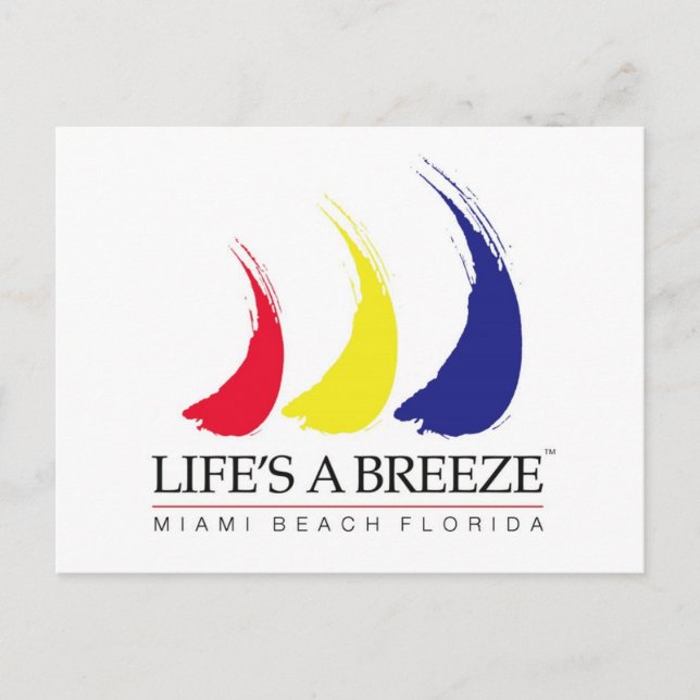 Life's a Breeze_Miami Beach postcard (Front)
