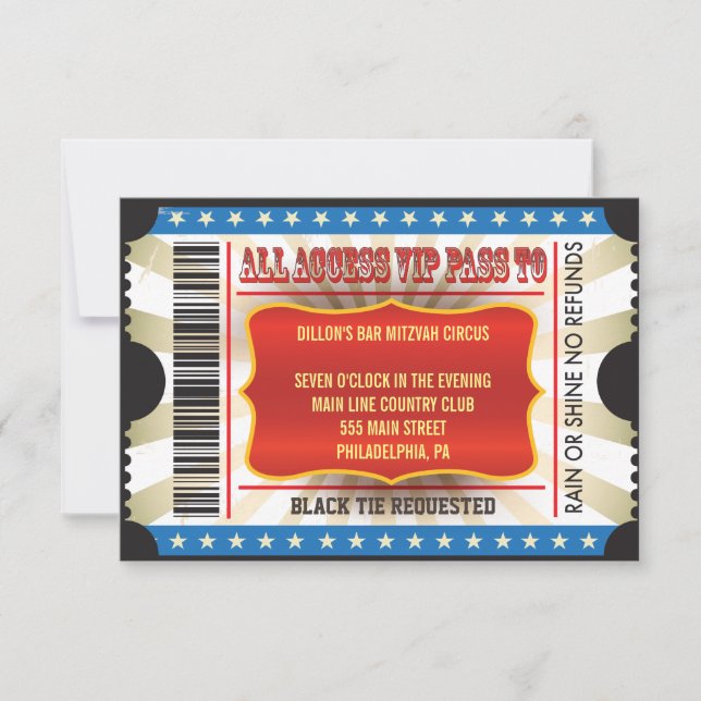 LIFE'S A CIRCUS Bat Bar Mitzvah Invitation (Front)