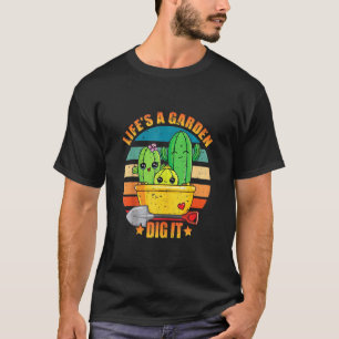 Life's A Garden Dig It Vintage Retro Sunset Classi T-Shirt