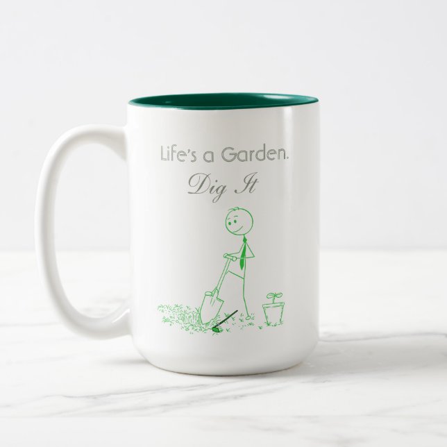 Life's a Garden Two-Tone Coffee Mug (Left)
