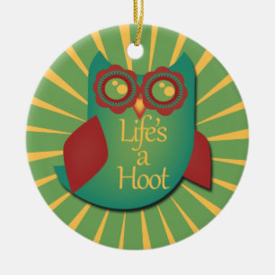 Life's a hoot ceramic tree decoration