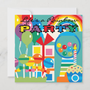 Life's a Rainbow Birthday Invitation
