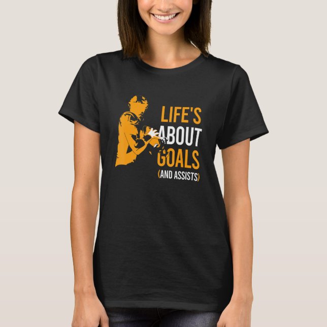 Life's About Goals American Football Shirt For Boy (Front)