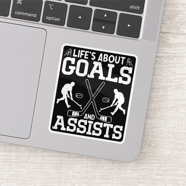 Life's About Goals And Assists Ice Hockey Lover (Detail)